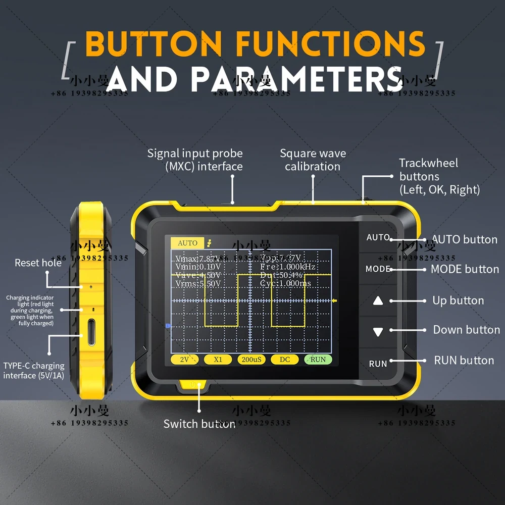 Fnirsi Digital Oscilloscope Handheld - FNIRSI DSO152 Osiloskop Digital Portabel Mini