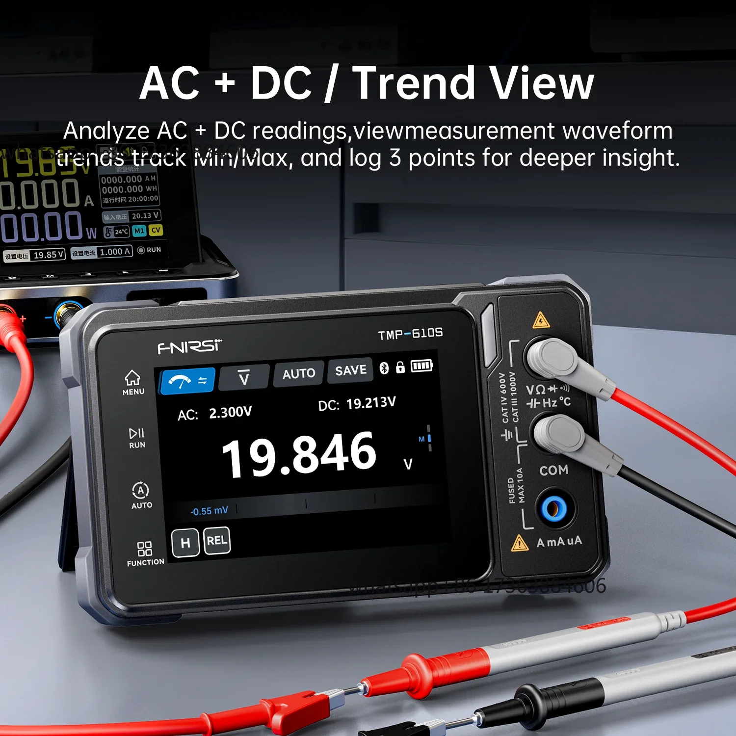 Fnirsi Digital Oscilloscope Handheld - FNIRSI TMP-610S Multimeter Digital 60000 Counts