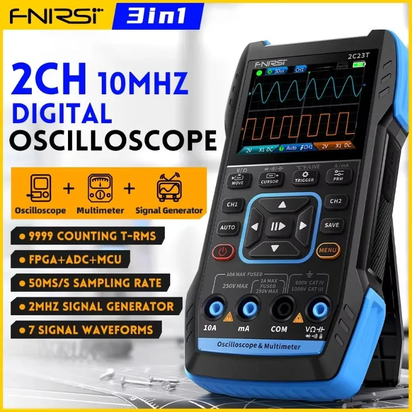 Fnirsi Digital Oscilloscope Handheld - FNIRSI 2C23T Osiloskop Digital Portabel +