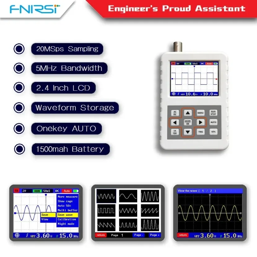 1 buah DSO FNIRSI PRO, osilosk - Fnirsi Digital Oscilloscope Handheld ulasan dan harga