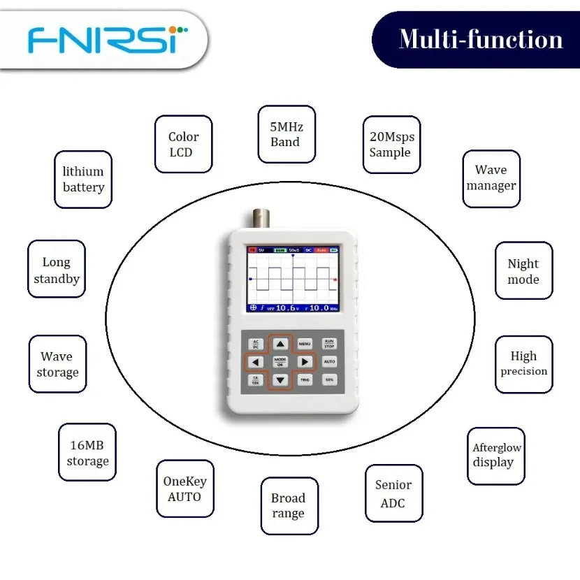 1 buah DSO FNIRSI PRO, osilosk - Fnirsi Digital Oscilloscope Handheld ulasan dan harga