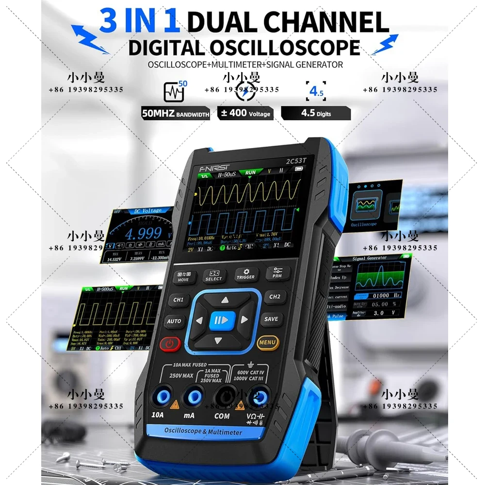 FNIRSI 2C53T, Osiloskop Portab - Fnirsi Digital Oscilloscope Handheld ulasan dan harga